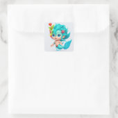 Niedlich Baby Merman Quadratischer Aufkleber (Tasche)