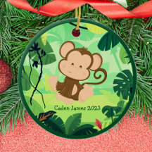 Niedlich Baby Monkey Custom Kids Jungle Weihnachte