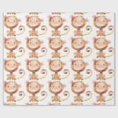 Niedlich Baby Monkey Funny Cartoon Chimp Geschenkpapier (Flach)