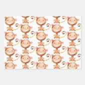Niedlich Baby Monkey Funny Cartoon Chimp Geschenkpapier Set (Vorderseite)