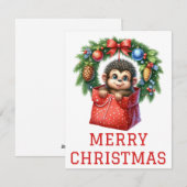 Niedlich Baby Monkey Weihnachtskarte Feiertagskarte (Vorne/Hinten)