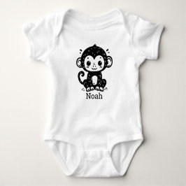 Niedlich Baby Monkey Zeichnend - Kawaii Kinderzimm Baby Strampler