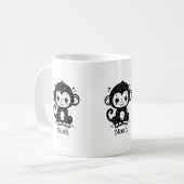 Niedlich Baby Monkey Zeichnend - Kawaii Kinderzimm Kaffeetasse (Vorderseite Links)