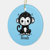 Niedlich Baby Monkey Zeichnend - Kawaii Kinderzimm Keramik Ornament (Links)