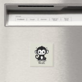 Niedlich Baby Monkey Zeichnend - Kawaii Kinderzimm Magnet (In Situ (Geschirrspüler))