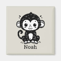 Niedlich Baby Monkey Zeichnend - Kawaii Kinderzimm