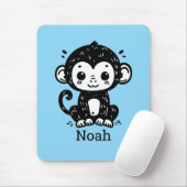 Niedlich Baby Monkey Zeichnend - Kawaii Kinderzimm Mousepad (Mit Mouse)