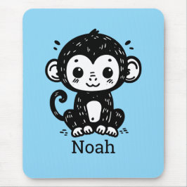 Niedlich Baby Monkey Zeichnend - Kawaii Kinderzimm Mousepad