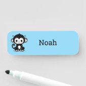 Niedlich Baby Monkey Zeichnend - Kawaii Kinderzimm Namensschild (Beispiel)