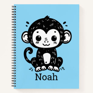 Niedlich Baby Monkey Zeichnend - Kawaii Kinderzimm Notizblock