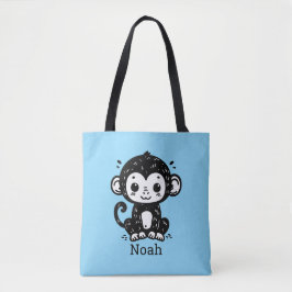 Niedlich Baby Monkey Zeichnend - Kawaii Kinderzimm Tasche