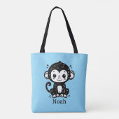 Niedlich Baby Monkey Zeichnend - Kawaii Kinderzimm Tasche (Rückseite)