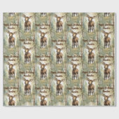 Niedlich Baby Moose Personalisiert Geburtstag Geschenkpapier (Flach)