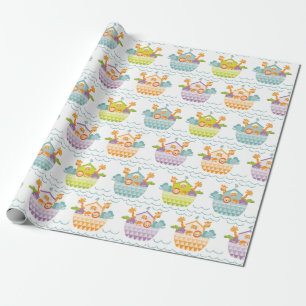 Niedlich Baby Noahs Ark Wrapping Paper Geschenkpapier