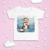 Niedlich Baby Otter Girl Baby T-shirt