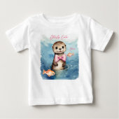 Niedlich Baby Otter Girl Baby T-shirt (Vorderseite)