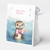 Niedlich Baby Otter Girl Babydusche Geschenkschachtel (Rückseite)
