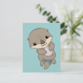 Niedlich Baby Otter Pup Postkarte (Stehend Vorderseite)