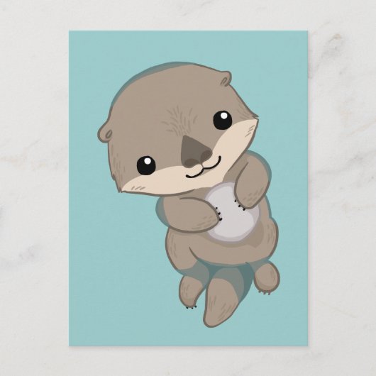 Niedlich Baby Otter Pup Postkarte (Vorderseite)