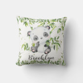 Niedlich Baby Panda Bear Green Bamboo Grünes Kinde Kissen (Vorderseite)