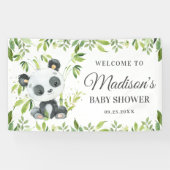 Niedlich Baby Panda Bear Greenery Bamboo Hintergru Banner (Horizontal)