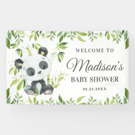 Niedlich Baby Panda Bear Greenery Bamboo Hintergru Banner