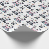 Niedlich Baby Panda Bear Muster White Geschenkpapier (Ecke)