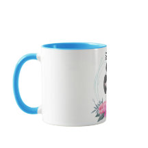 Niedlich Baby Panda Blume Wreath Individuelle Name