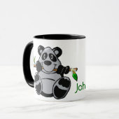 Niedlich Baby Panda Eating Bamboo Tasse (Vorderseite Links)