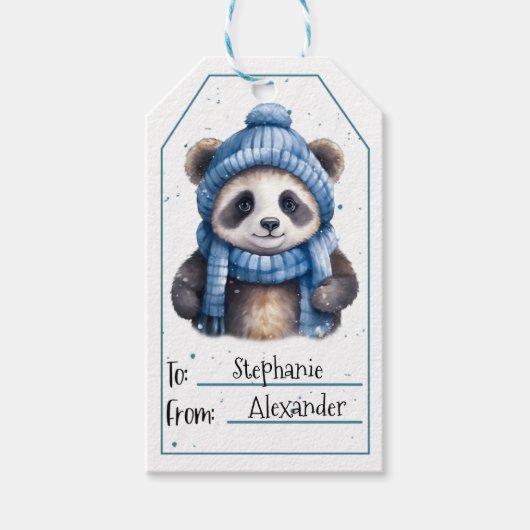 Niedlich Baby Panda Geschenkmarken Geschenkanhänger (Vorderseite)