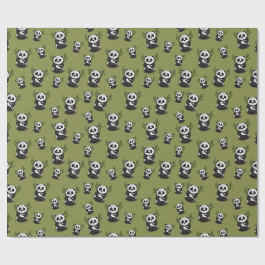 Niedlich Baby Panda Geschenkpapier (Flach)