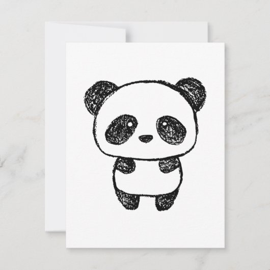 Niedlich Baby Panda Gezeichnet in Charcoal - Amand (Vorderseite)