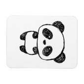 Niedlich Baby Panda Gezeichnet in Charcoal - Amand Magnet (Horizontal)