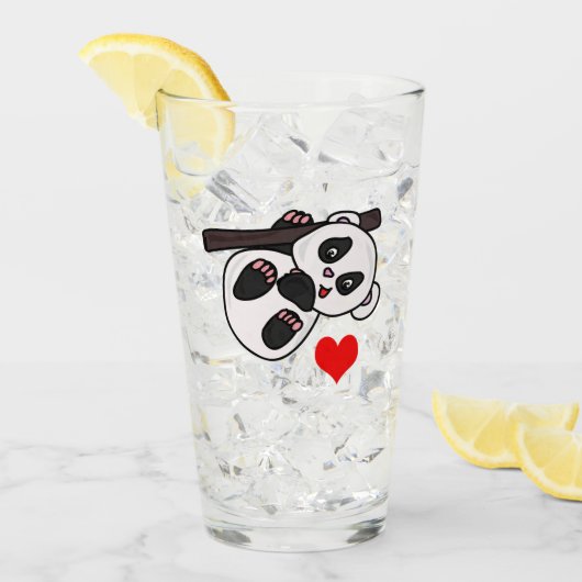 Niedlich Baby Panda Glas (Vorderseite Ice)