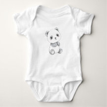 Niedlich Baby Panda Illustration Baby Jersey Bodys