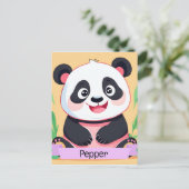 Niedlich Baby Panda Individuelle Name Postkarte (Stehend Vorderseite)