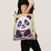 Niedlich Baby Panda Individuelle Name Tasche (Von Nahem)