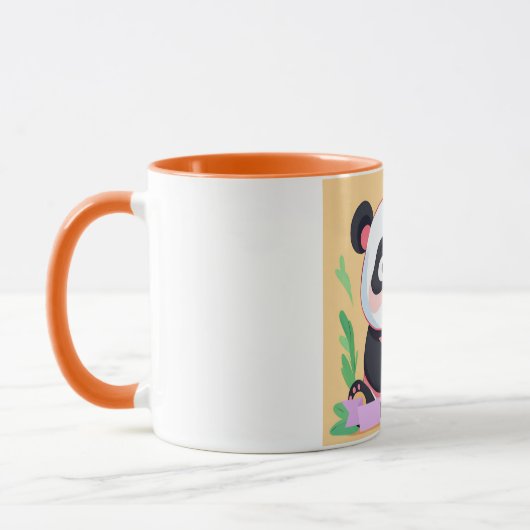 Niedlich Baby Panda Individuelle Name Tasse (Links)