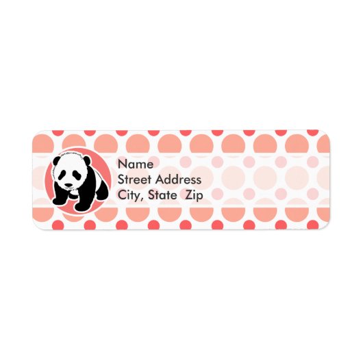 Niedlich Baby Panda; Pink & Coral Polka Dots (Vorne)