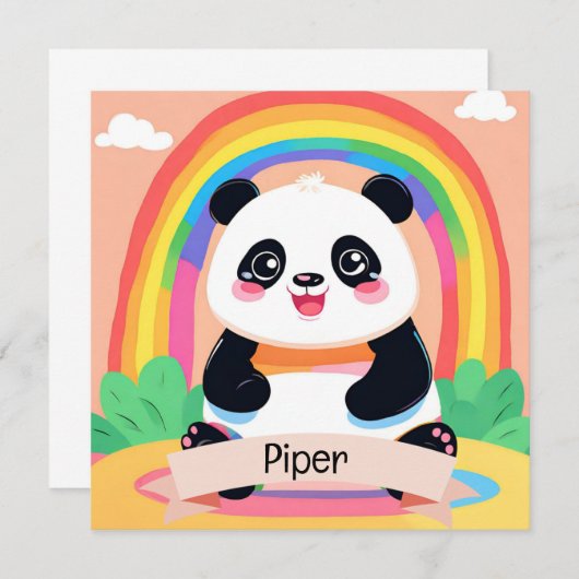 Niedlich Baby Panda Rainbow (Vorne/Hinten)