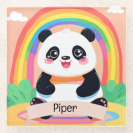 Niedlich Baby Panda Rainbow Glasuntersetzer