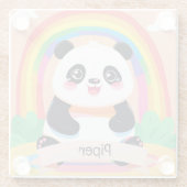 Niedlich Baby Panda Rainbow Glasuntersetzer (Rückseite)