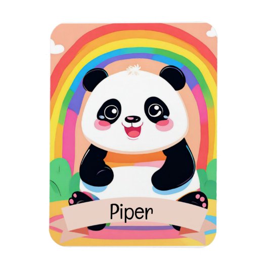 Niedlich Baby Panda Rainbow Magnet (Vertikal)