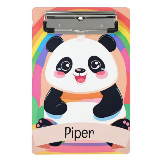 Niedlich Baby Panda Rainbow Mini Klemmbrett (Vorderseite)