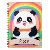 Niedlich Baby Panda Rainbow Notizblock (Vorderseite)