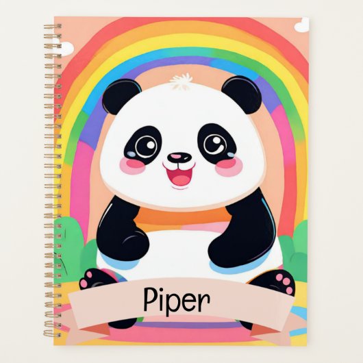Niedlich Baby Panda Rainbow Planer (Vorderseite)