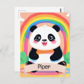 Niedlich Baby Panda Rainbow Postkarte (Vorne/Hinten)
