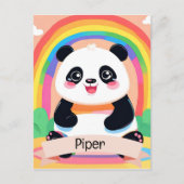Niedlich Baby Panda Rainbow Postkarte (Vorderseite)