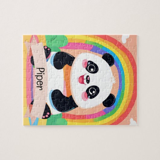 Niedlich Baby Panda Rainbow Puzzle (Horizontal)