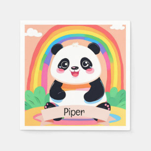 Niedlich Baby Panda Rainbow Serviette